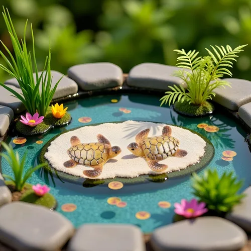 Miniatura 7 de Jowxsx 2 figuras miniatura de resina de mini paisaje de micro paisaje para acuario, jardín, bonsái, decoración del hogar