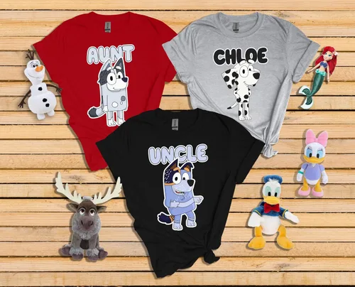 Miniatura 3 de Camisa de cumpleaños personalizada a juego para la familia, camisas divertidas de dibujos animados, camiseta de perro para niños, camisas