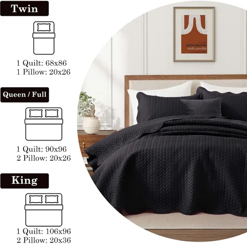 Miniatura 197 de MOONLIGHT20015 Juego de colchas individuales (68" x 86") – Paquete a granel de 10 al por mayor para hoteles, dormitorios de invitados y Airbnbs