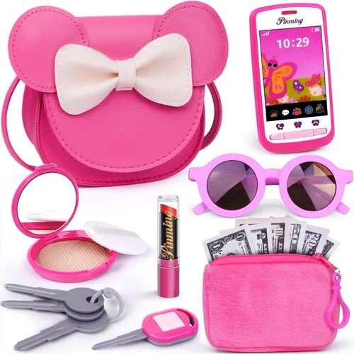 Miniatura 7 de Bolso de niña para juego de simulación con juguetes de maquillaje, juguetes de bolso para niñas pequeñas de 3, 4, 5, 6, 7 años de regalo, bolso