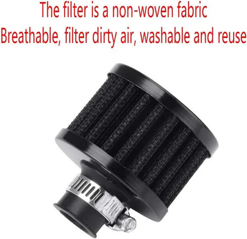 Miniatura 4 de ESUPPORT 0.157 x 0.472 in Mini negro universal coche motor cono frío limpio filtro de entrada de aire Turbo respiradero