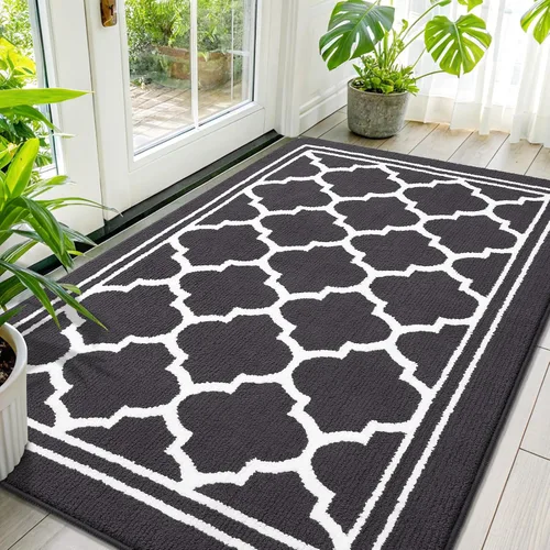 Miniatura 9 de Buganda Alfombra para Puerta Interior, Felpudo Resistente a la Suciedad y Absorbente, Antideslizante, Alfombras de Perfil Bajo para Entrada Marrón