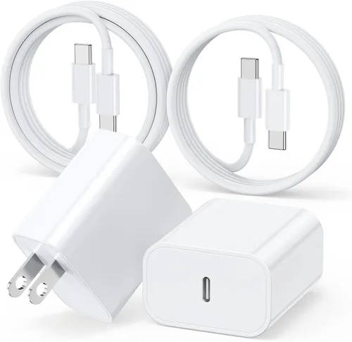 Miniatura 16 de Cargador rápido para iPhone 17 16 15, cable de carga rápida, 6+10 pies USBC a USBC y bloque tipo C de 20W para iPhone 17 Air, 16e, 17 16 15