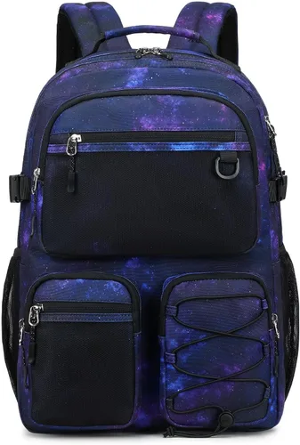 Miniatura 12 de Lohol Mochila resistente al agua con múltiples bolsillos para la escuela, viajes al aire libre, universidad, bolsa para laptop de 15.6 pulgadas
