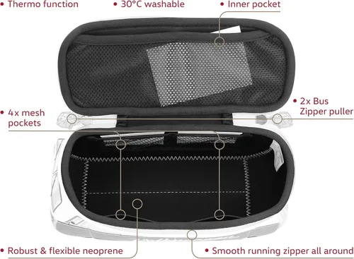 Miniatura 2 de BRISA VW Collection – Volkswagen Bolsa universal de neopreno para maquillaje, cosméticos, artículos de tocador para farmacia de viaje, con diseño