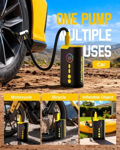 Miniatura 2 de Neverland Tire Inflator Portable Air Compressor - 150 PSI Electric Air Pump for Car Tires with Auto Shutoff Function, Cordless Tire Air Pump for