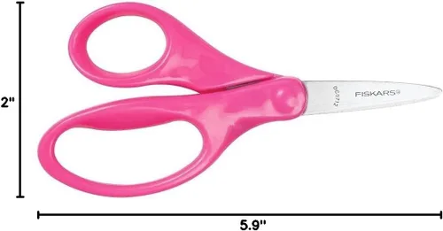 Miniatura 4 de Tijeras con punta puntiaguada de 5 pulgadas para niños, color morado con funda, Rosado