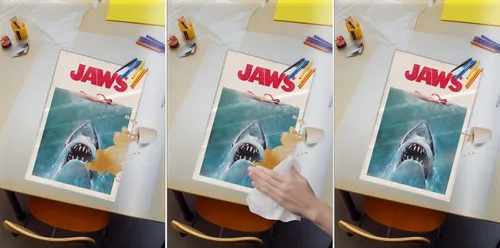Miniatura 4 de Jaws - Póster de película (estilo regular, retro, vintage, tamaño: 24 x 36 pulgadas) (póster laminado)
