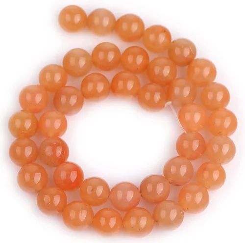 Miniatura 5 de JOE FOREMAN Cuentas de aventurina naranja para hacer joyas, piedras preciosas naturales semipreciosas de 0.394 in, redondas de 15 pulgadas