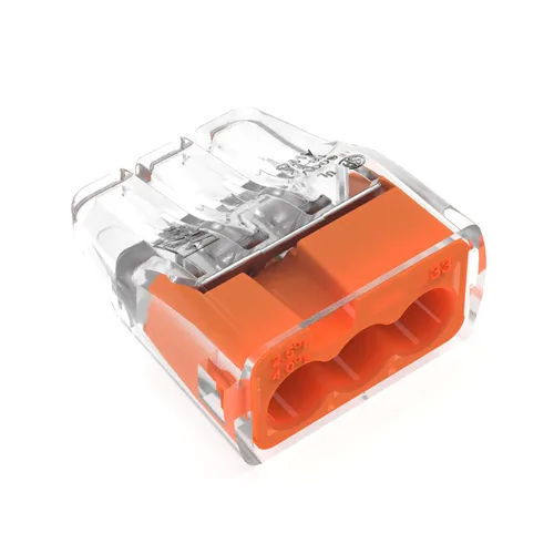 IDEAL Electrical 30-1333S - Conector de 3 puertos a presión, color naranja, (10 unidades)