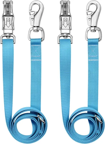 Cross Ties for Horse,Heavy Duty Nylon Trailer Tie with Strong Panic Snap and Bull Snap,Adjustable Length from 45.2" to 78.7",Professional Horse Azul