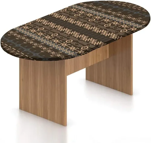 Miniatura 20 de Mantel ajustable ovalado, decoración africana, funda de poliéster elástico, mantel con estampado exótico tribal africano, para cocina, fiesta