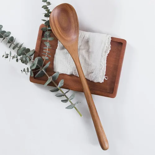 Miniatura 4 de Cuchara grande de madera para cocinar, cuchara grande de madera de 17 pulgadas para olla profunda, cuchara de esquina gigante de madera de acacia