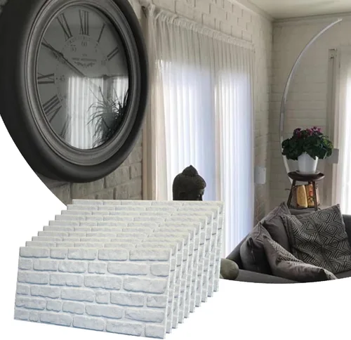 Miniatura 61 de Dundee Deco Paneles de pared 3D de ladrillo sintético, revestimiento de pared con aspecto de piedra roja, gris y marrón, espuma de poliestireno