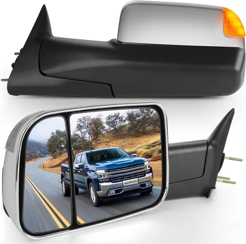 Miniatura 21 de SCITOO Compatible con espejos de remolque 2002-2008 para Dodge para Ram 1500 2003-2009 para Dodge para Ram 2500 3500 Pickup Power Heated Passenger