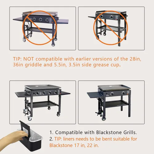 Miniatura 4 de YAOAWE Paquete de 15 revestimientos de repuesto para vasos de grasa Blackstone, compatibles con parrillas Blackstone de 28/36"/30"/17" y 22