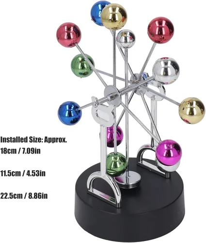 Miniatura 3 de KENANLAN Bola giratoria de la rueda de la fortuna, rotación magnética eléctrica de la rueda de la fortuna juguete colorido de la bola del metal