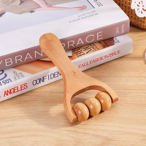 Miniatura 4 de OULIGET Relájese rodillo de bola de masaje, masajeador de cuerpo total de madera multifuncional de mano, herramienta de masajeador de rodillo