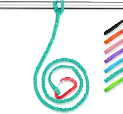 Miniatura 9 de OCEANBROAD Correa de remo de kayak estirable con cuerda de lanyard para SUP, kayak, botes, canoa, caña de pescar, 4-7 pies Azul