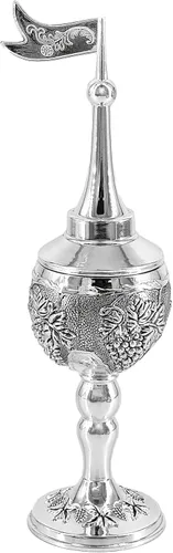 Miniatura 7 de The Dreidel Company Havdalah - Juego de copa de vino, con portavelas e incienso para especias, chapado en plata (paquete de 2)