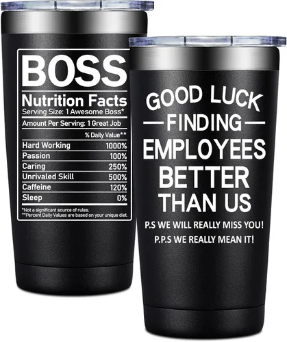BIRGILT Vaso de 20 onzas con texto en inglés "Best Boss Going Aways", regalos divertidos para jefes para salir de la oficina, despedida, despedida,