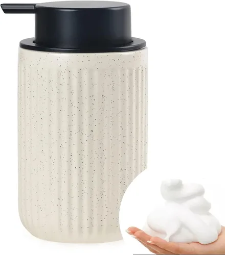 Miniatura 21 de BosilunLife Dispensador de Jabón de Manos de Espuma - Dispensador de Jabón de Espuma de Cerámica para Baño de 12 oz Dispensador de Jabón Líquido