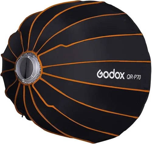 Miniatura 6 de Godox QR-P70 27.6 pulgadas 70CM portátil rápida instalación profunda parabólica profunda, con difusor frontal e interior para Godox SL-60W VL150