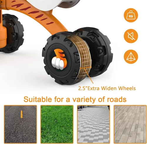 Miniatura 5 de YGJT Bicicleta de equilibrio para bebés para niños y niñas de 1 año, para interiores y exteriores, sin pedales, juguetes para niños de 10 a 36 Tigre