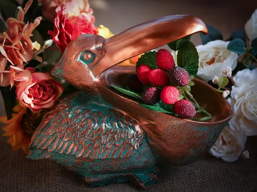 Miniatura 6 de Pelican - Decoración de mesa de estatua para el hogar y la oficina, decoración creativa de resina de Pelícano, cesta de almacenamiento, adorno