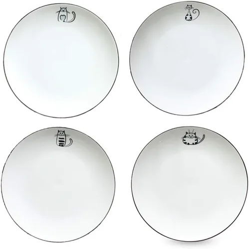Miniatura 6 de Plato de cerámica para salsas laterales de gato, plato de condimentos para sushi y soja, platos para servir galletas, soporte pequeño de porcelana