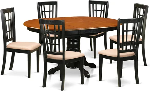 Miniatura 14 de East West Furniture KENI5-BCH-C - Juego de muebles de comedor de 5 piezas, incluye una mesa de cocina ovalada con hojas de mariposa y 4 sillas