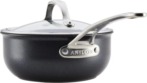 Miniatura 10 de Anolon X SearTech - Saucier antiadherente de aluminio con tapa, 2.5 cuartos de galón, gris súper oscuro