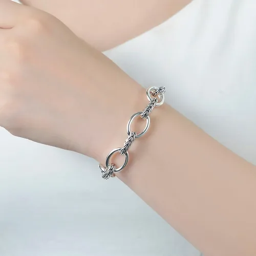 Miniatura 5 de UNY JEWEL Las joyas hacen una declaración con la cadena de eslabones de cola de zorro, pulsera inspirada en la marca del diseñador para mujer