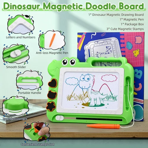 Miniatura 4 de AiTuiTui Tablero magnético de dibujo para niños pequeños, regalo para niñas y niños, escritura de bocetos a color, garabatos, juegos de viaje
