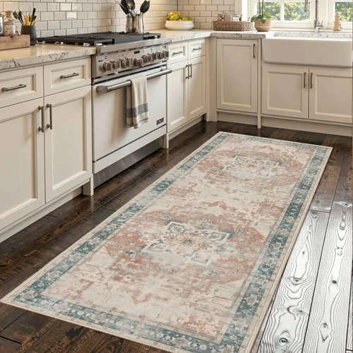 Miniatura 86 de Rugxara Alfombra de entrada lavable de 3 x 5, alfombras de pasillo bohemias antideslizantes para pasillo, entrada, cocina, baño, cuarto