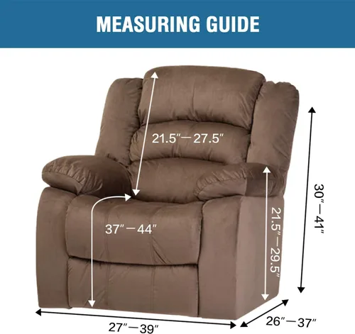 Miniatura 6 de H.VERSAILTEX Fundas elásticas de terciopelo para sillón reclinable, fundas para silla reclinable estilo de 4 piezas, funda para sillón reclinable