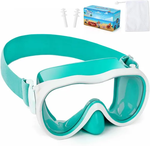 Miniatura 18 de Gafas de natación para niños con cubierta para la nariz, máscara de natación antifugas con correa de tela elástica, gafas de natación con protección