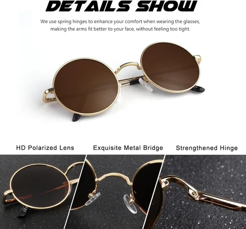Miniatura 50 de CGID Gafas de sol unisex polarizadas redondas E01 Lennon