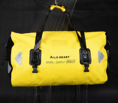 Miniatura 2 de WILD HEART Bolsa de lona impermeable para motocicleta, PVC500D, doble parte inferior, con correas de cuerda y bolsillo interior, 40L, 66L, 100L, 66L