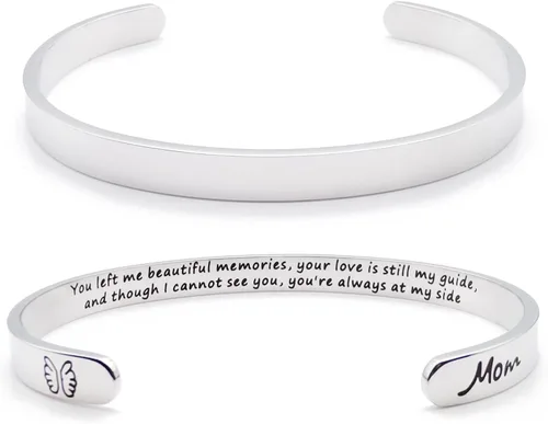 Miniatura 51 de Pulseras inspiradoras para mujer, joyería de acero inoxidable, con refranes, pulsera motivacional con mensaje oculto, pulseras grabadas para mejor