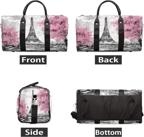 Miniatura 2 de Bolsa de viaje de la Torre Eiffel de París, impermeable, para fin de semana, bolsa de entrenamiento de mano para deportes, gimnasio, campamento