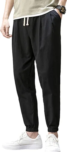 Zontroldy Pantalones de algodón y lino para yoga, golf, playa, jogger, sudor, descanso, harem, pantalones