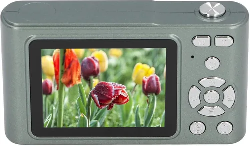 Miniatura 8 de Cámara digital HD vintage 4K 2.4 pulgadas 48MP 16X zoom sin vibración para fotografía, grabación de video, viajes (verde)