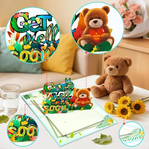 Miniatura 8 de GREETING ART Tarjeta de recupérate pronto, tarjetas religiosas de recuperación, tarjeta de recupérate pronto, tarjetas de condolencias para hombres
