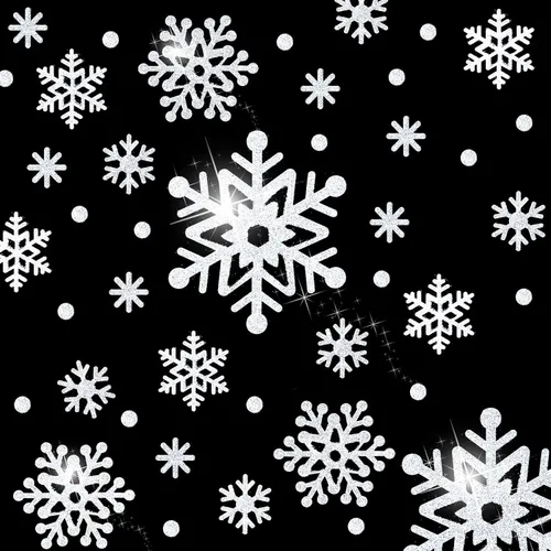 Miniatura 6 de Outus 16 hojas de pegatinas de copo de nieve, pegatinas de invierno brillantes, pegatinas de copo de nieve para fiestas, manualidades de álbum