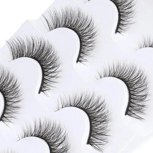 Miniatura 140 de Veleasha Pestañas postizas de manga puntiagudas, 100% hechas a mano, aspecto natural, pestañas postizas ligeras con banda transparente suave