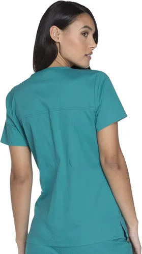 Miniatura 5 de Ropa quirúrgica para mujer WW630 - Camiseta elástica con cuello en V, sarga cepillada suave WW630