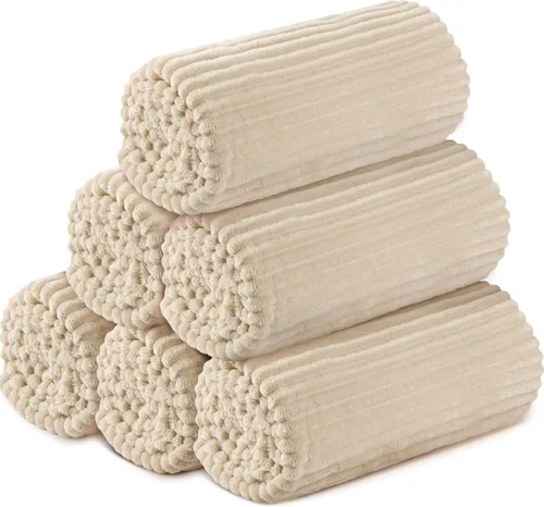 Miniatura 21 de Buryeah 6 Piezas Manta de Franela a Granel 50 x 60 pulgadas Manta para Pijamadas Boda al Aire Libre Manta Ligera, Certificado Oeko-tex Standard 100