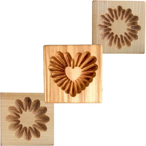 Miniatura 24 de Molde de Galletas de Madera Herramienta de Decoración de Galletas de Madera Moldes de Galletas 3D Molde de Hornear Gracioso Arte de Relieve Navidad