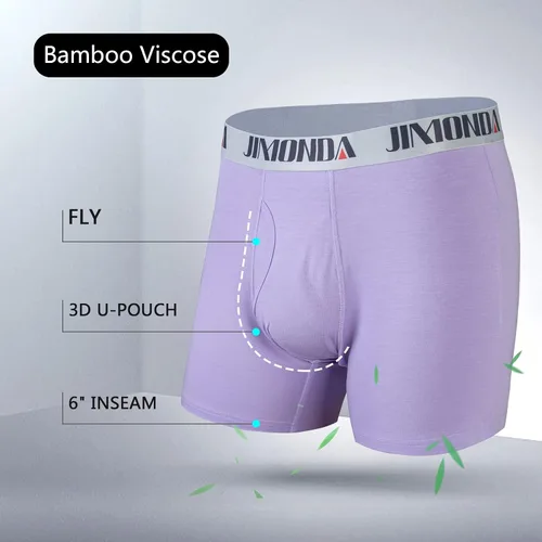 Miniatura 2 de Jimonda Paquete de ropa interior suave para hombre, transpirable, rayón de bambú y fibra de cobre, bragueta frontal con bolsa